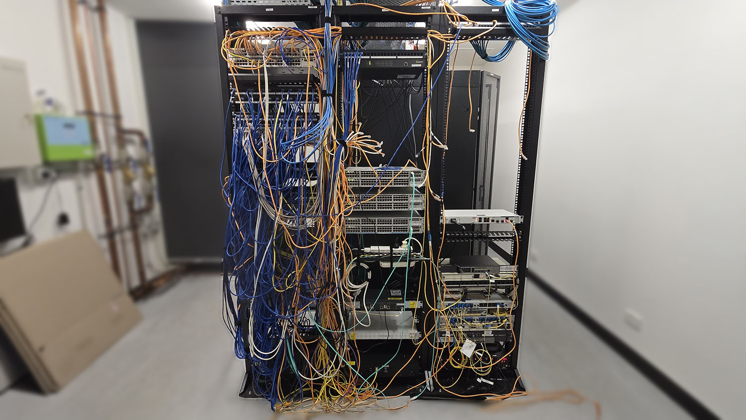 Data Cabling & Rack Management 1 3 rack before