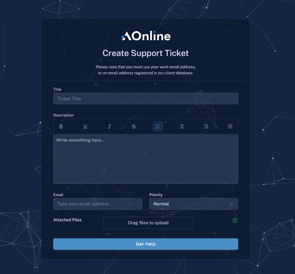 create support ticket create support ticket